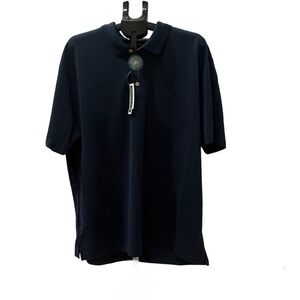 New Cubavera Mens Navy Blue Ribbed Polo Shirt Moisture Wicking XXL